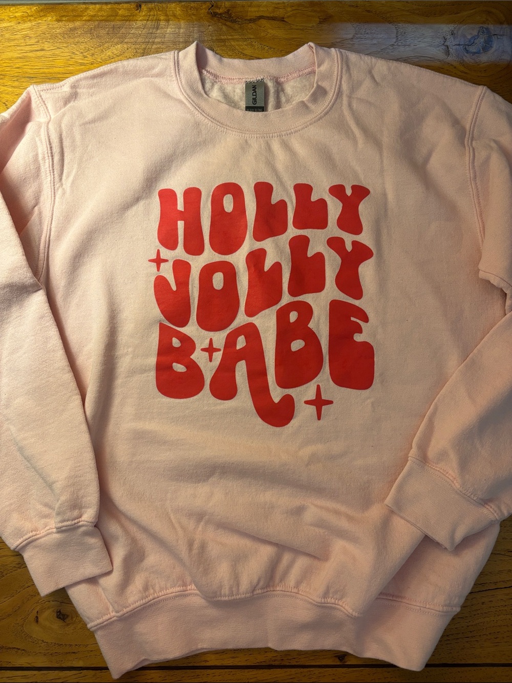 Holly Jolly Babe Pink Sweatshirt with Red Print